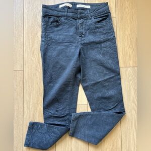 PILCRO Floral Textured High Rise Skinny Jeans